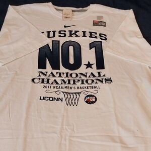 Nike White Huskies National Champions Tee